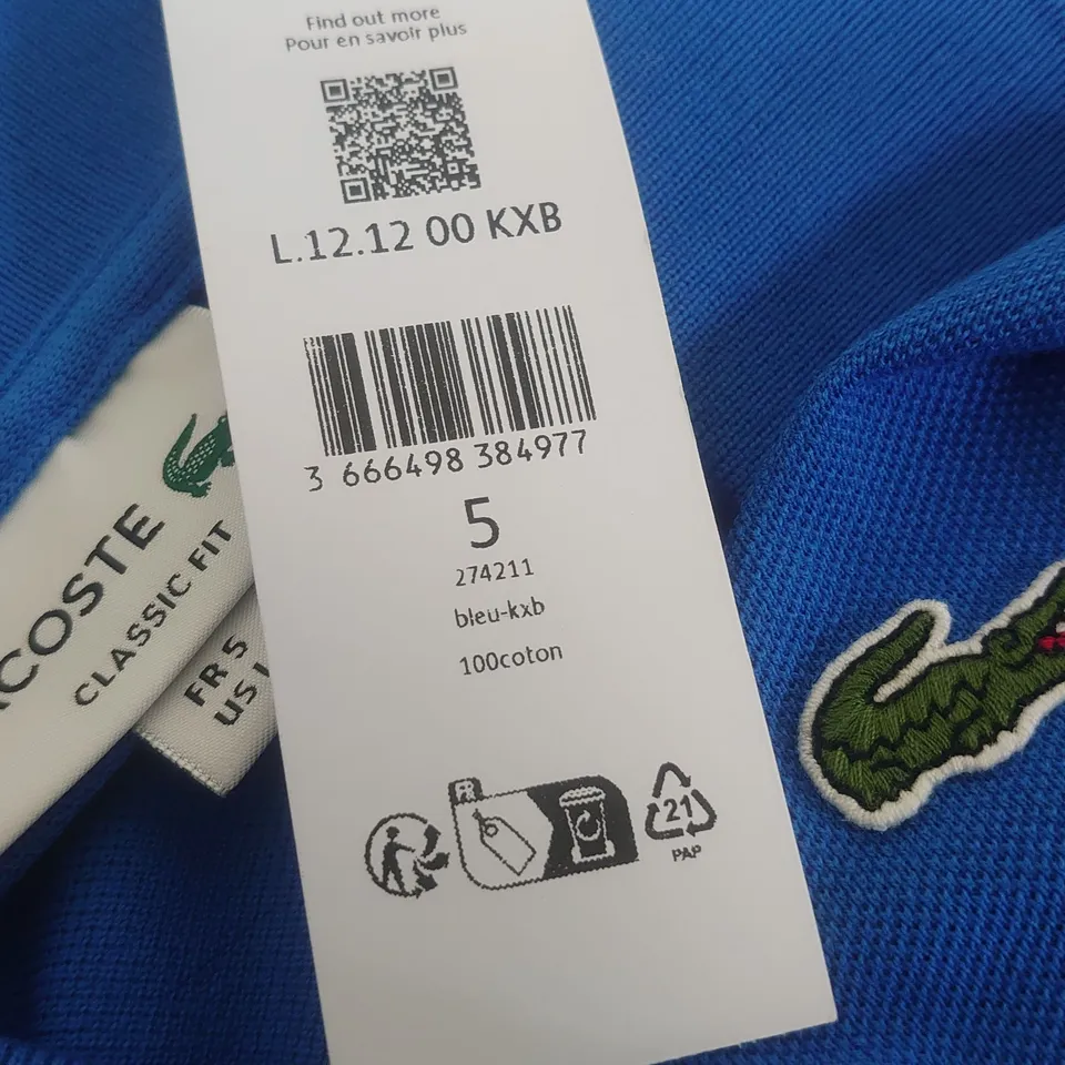 LACOSTE CLASSIC FIT BLUE POLO SHIRT - 5