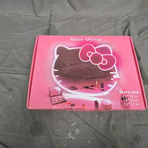 HELLO KITTY NEON MIRROR – PINK CIRCULAR LED LIGHTED MIRROR, BOXED
