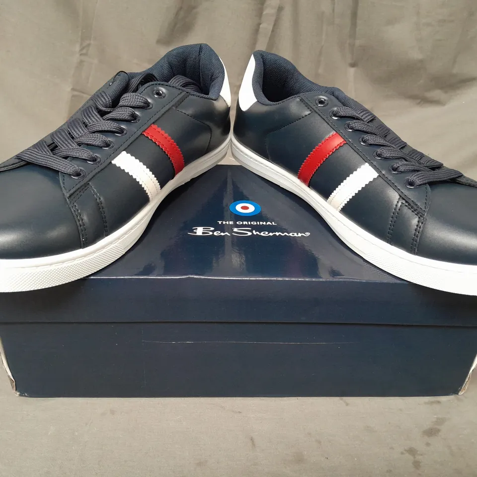 BOXED PAIR OF BEN SHERMAN GUSTAVO II SHOES IN NAVY UK SIZE 8