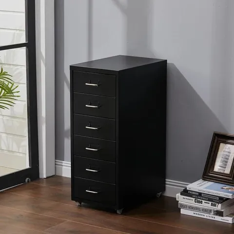 BOXED EULYS 6 DRAWER FILING CABINET (1 BOX)