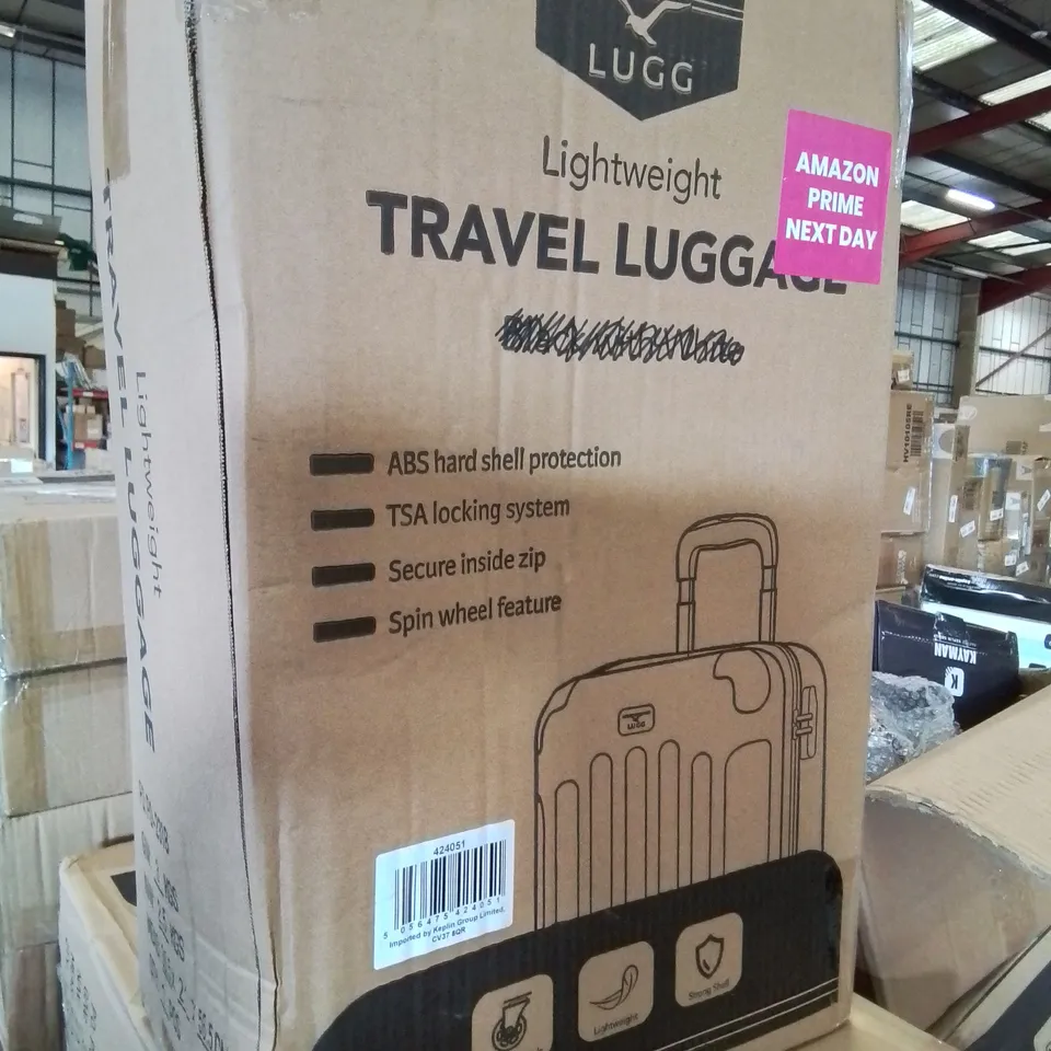 BOXED LIGHTWEIGHT TRAVEL LUGGAGE SUITCASE (COLOURS VARY)