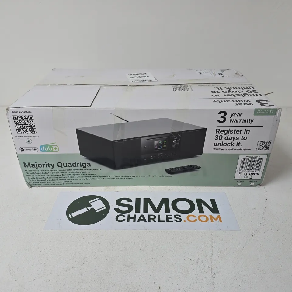 BOXED MAJORITY QUADRIGA CD MUSIC SYSTEM