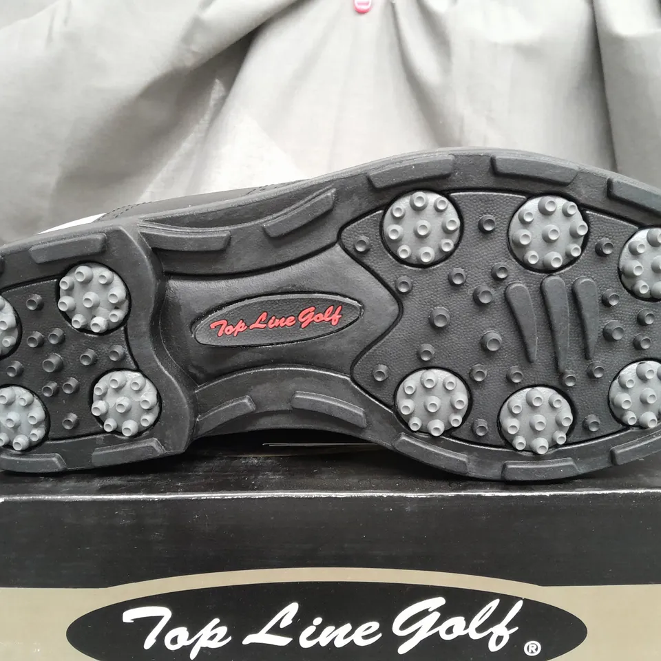 BOX OF APPROX 12 TOP LINE GOLF 2002 WHITE / BLACK SHOES IN VARIOUS SIZES