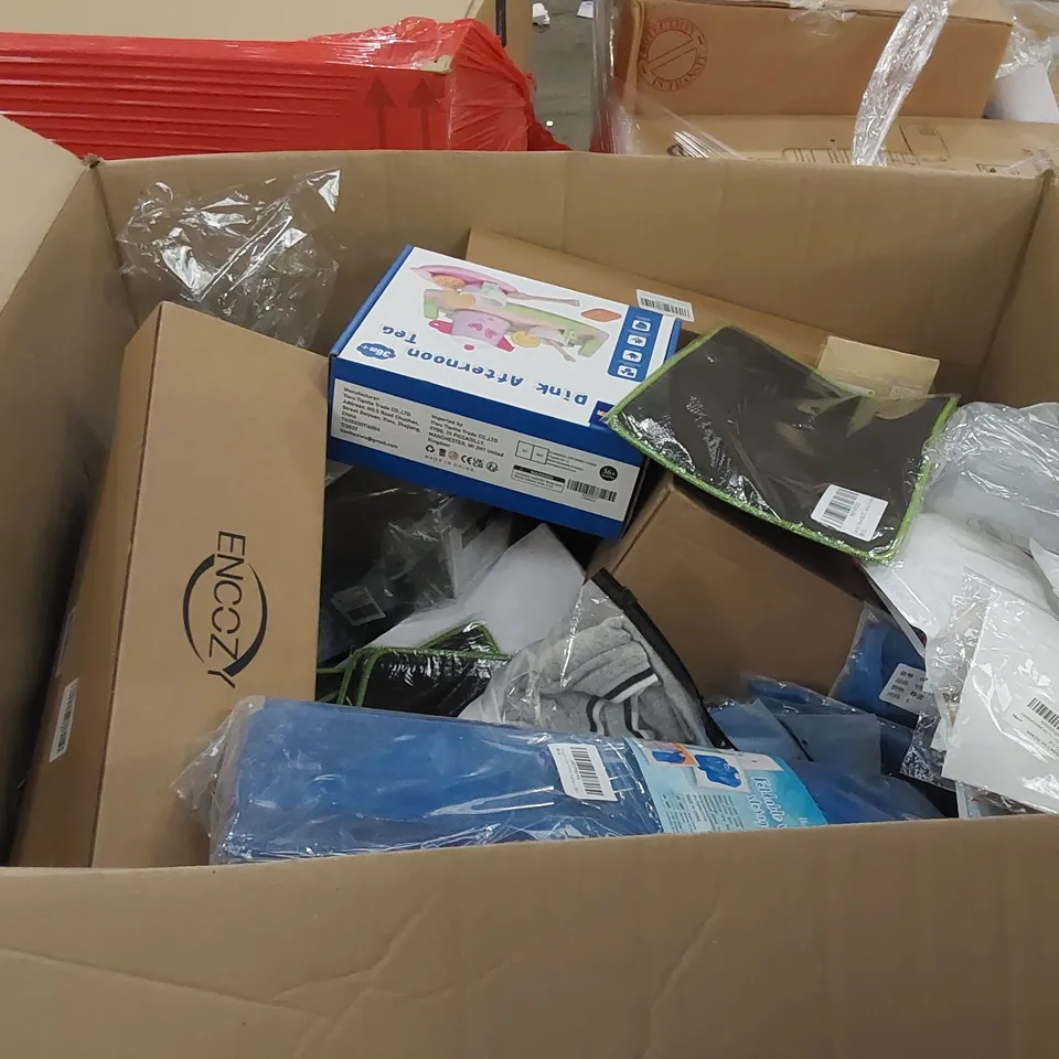 PALLET CONTAINING ASSORTED HOUSEHOLD PRODUCTS. INCLUDES TOYS, SHOES, HOME ITEMS ETC