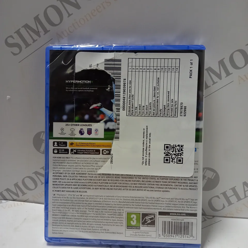 SEALED PLAYSTATION 5 EA SPORTS FC24 GAME