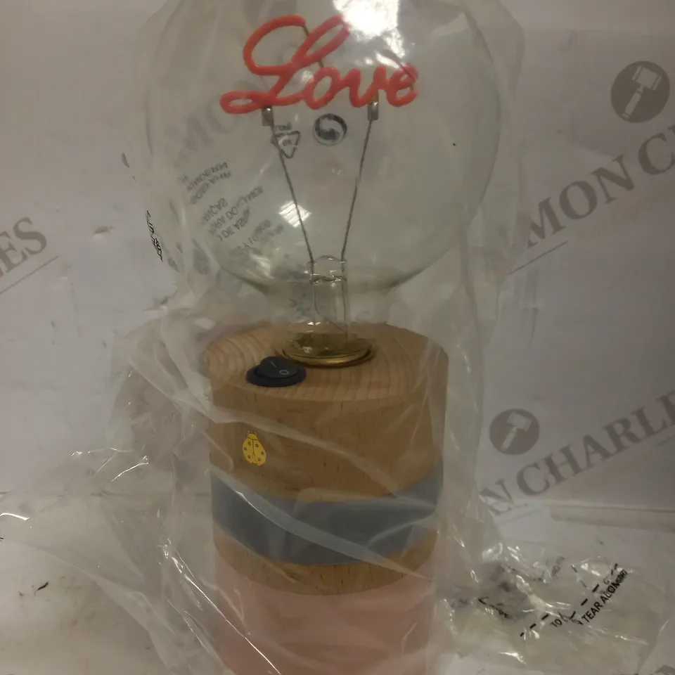 BUNDLEBERRY BY AMANDA HOLDEN NEON LOVE LAMP WITH WOODEN BASE