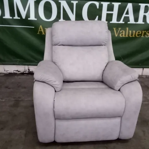 DESIGNER G PLAN KINGSBURY ELECTRIC RECLINER CHAIR - STINGRAY PLATINUM FABRIC