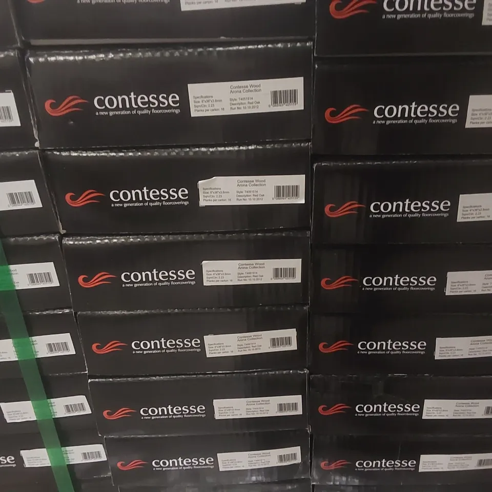 PALLET CONTAINING A VERY LARGE QUANTITY OF BRAND NEW CONTESSE FLOATING FLOOR SYSTEM WOOD ARONA COLLECTION PLANKS