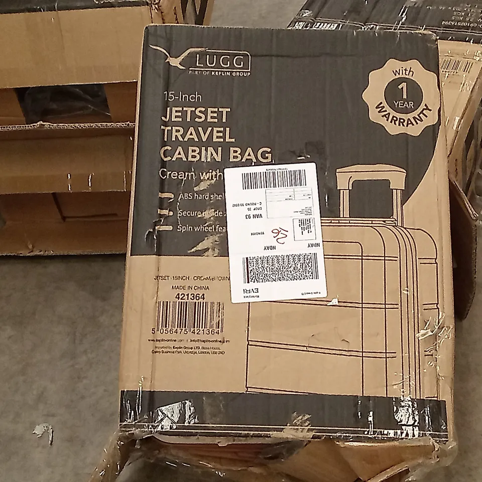 BOXED LUGG - JETSET TRAVEL CABIN CASE CREAM & BROWN