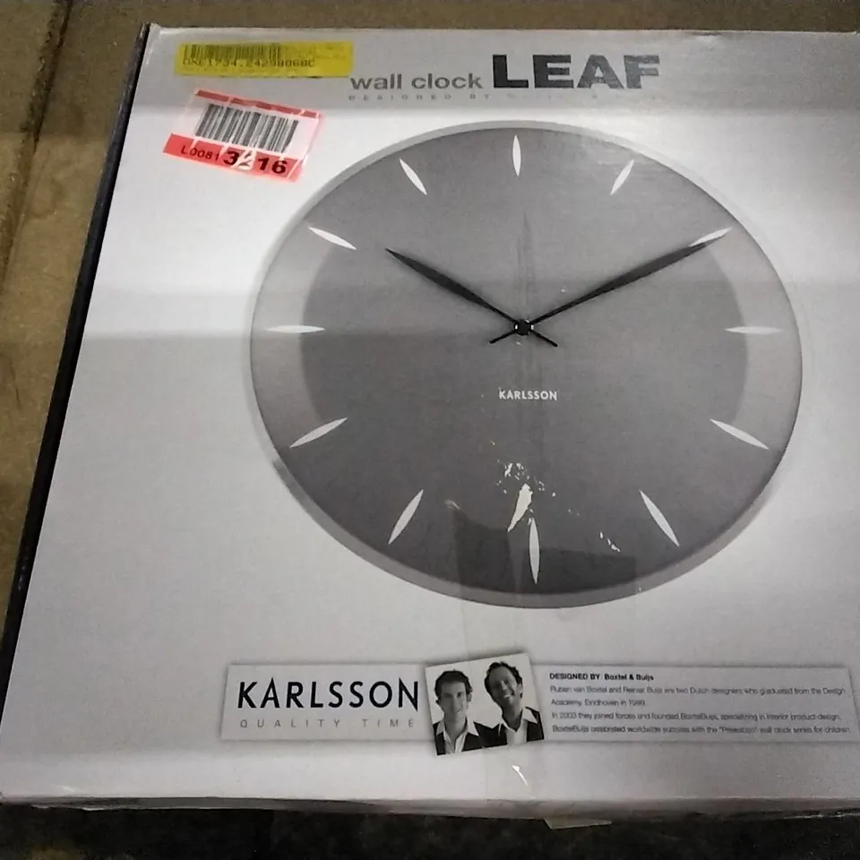 BOXED CHARM 45CM WALL CLOCK GREY
