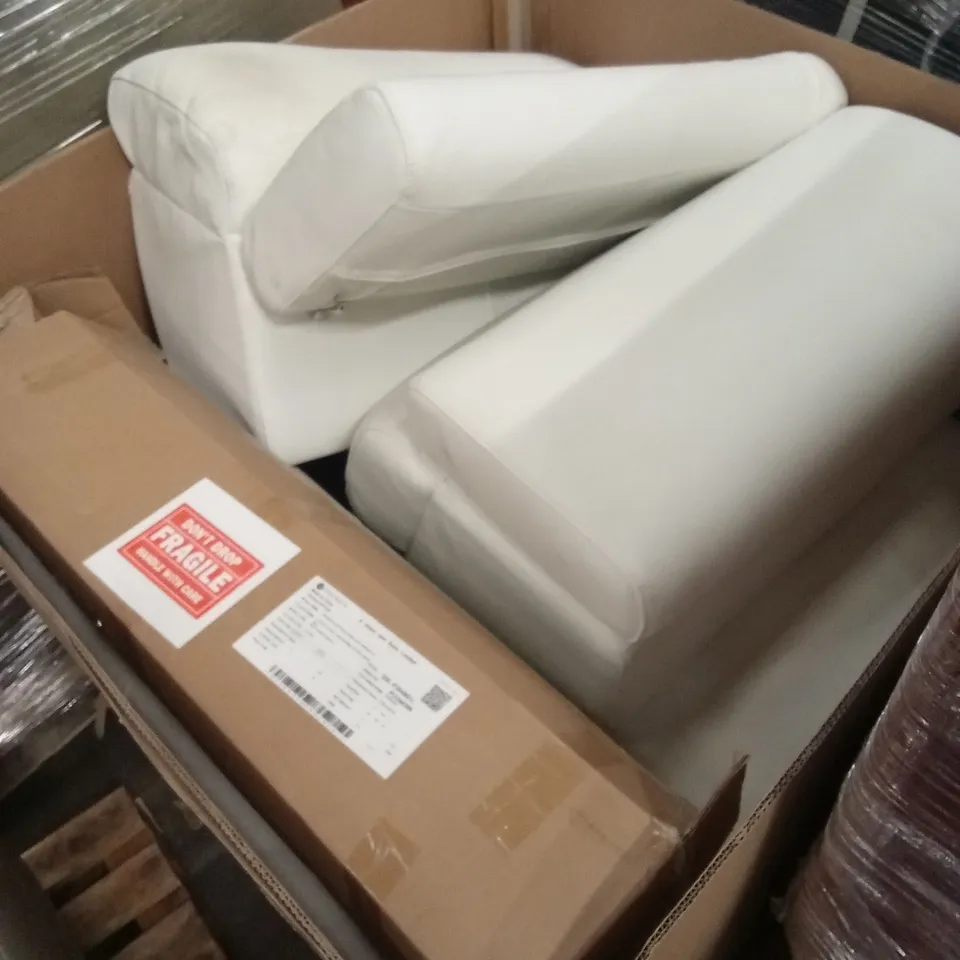 4 x QUALITY DESIGNER WHITE LEATHER ELECTRIC RECLINER SOFA PARTS AND PIECES