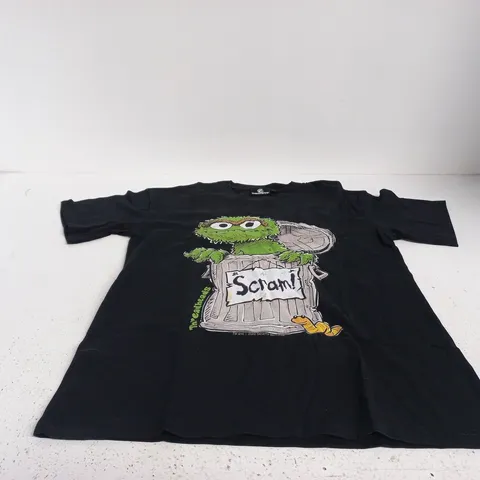 THREADHEADS BLACK T-SHIRT – XS OSCAR THE GROUCH SESAME STREET