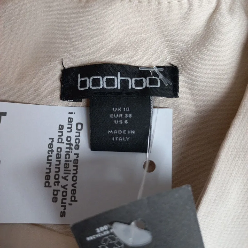 BOOHOO BEIGE WOMEN'S BLAZER JACKET, UK 10 (EU 38) – MADE IN ITALY