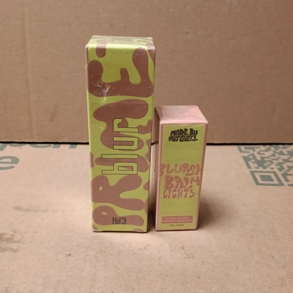 2 X MADE BY MITCHELL ITEMS: RADIANCE BLUR PREP + BLURSH BALM LIGHTS CLEAR HIGHLIGHT 7.7G