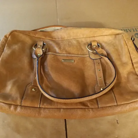 STORKSAK LIGHT BROWN LEATHER BAG