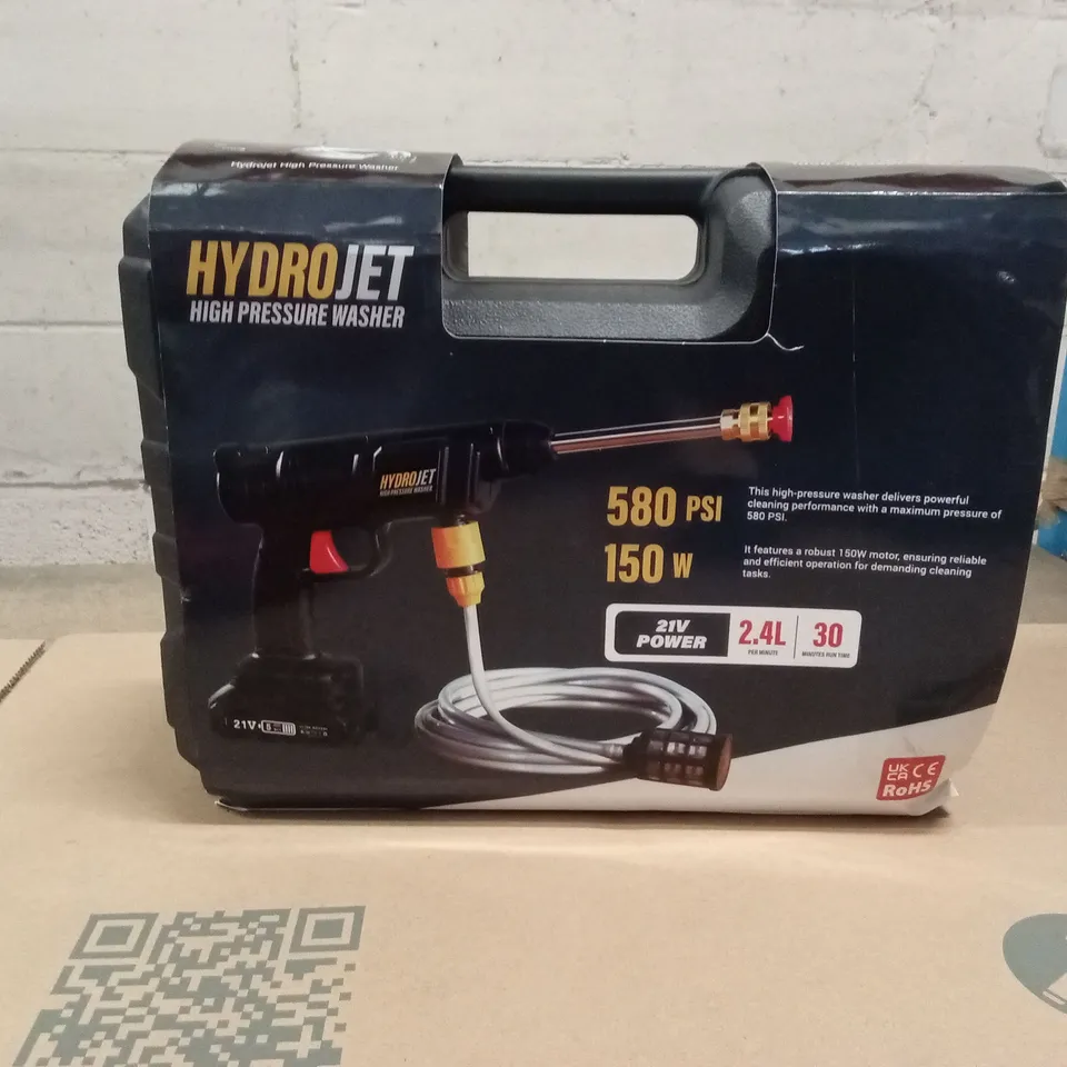 HYDROJET HIGH PRESSURE WASHER – 580 PSI, 150W – BOXED