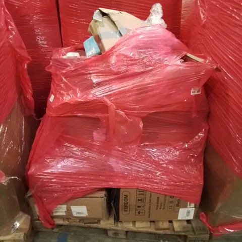 PALLET OF ASSORTED HOUSEHOLD GOODS AND PRODUCTS TO INCLUDE; HUMIDIFIER, EXERCISE MACHINE, OFFICE CHAIR ETC