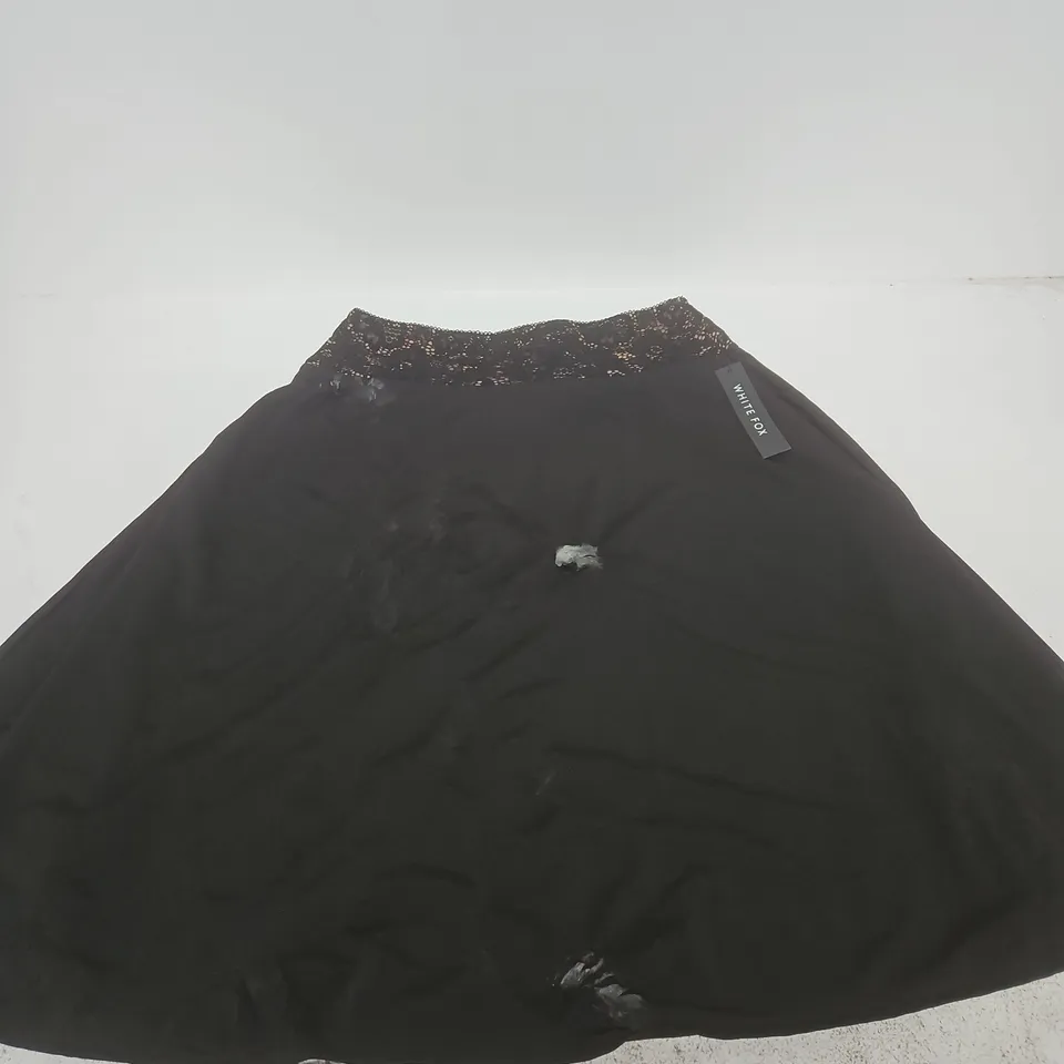 WHITE FOX PROMISE KEPT LACE MIDI SKIRT - BLACK, SIZE S