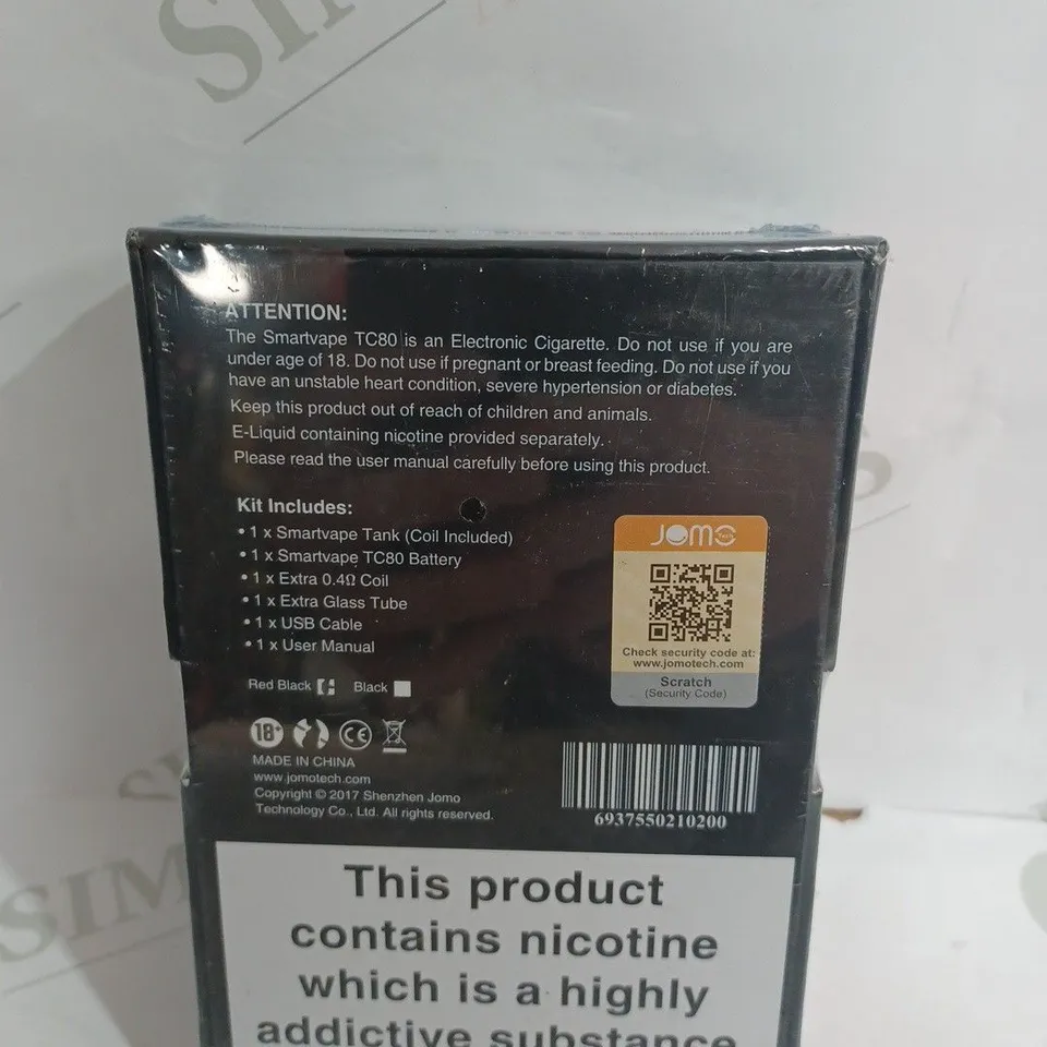 SEALED SMARTVAPE TC80 BOX MOD WITH 2200MAH BATTERY FILLING DESIGN ELECTRONIC CIGARETTE VAPE KIT IN RED & BLACK
