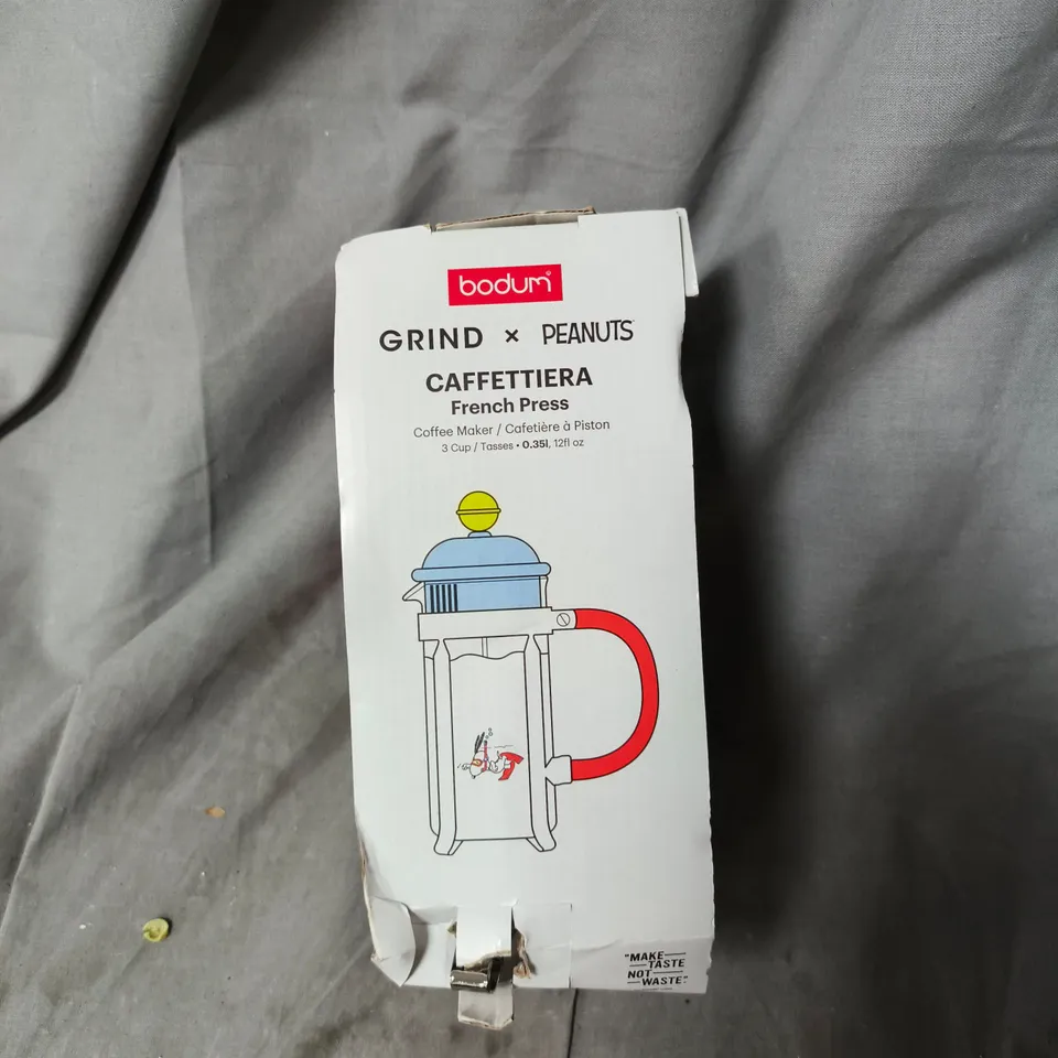 BODUM GRIND X PEANUTS CAFFETTIERA FRENCH PRESS – 3 CUP (0.35L) – BOXED