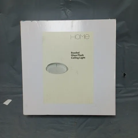 BOXED HOME BEADED GLASS FLUSH CEILING LIGHT - COLLECTION ONLY