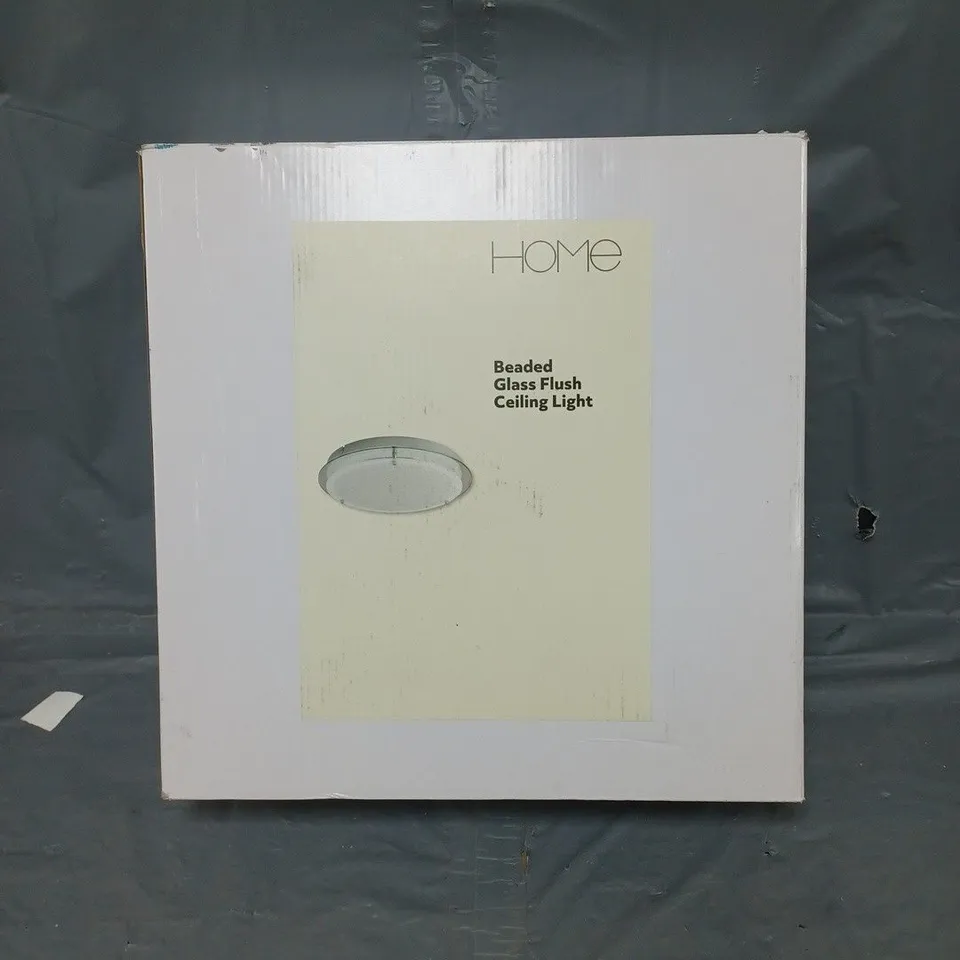 BOXED HOME BEADED GLASS FLUSH CEILING LIGHT - COLLECTION ONLY 