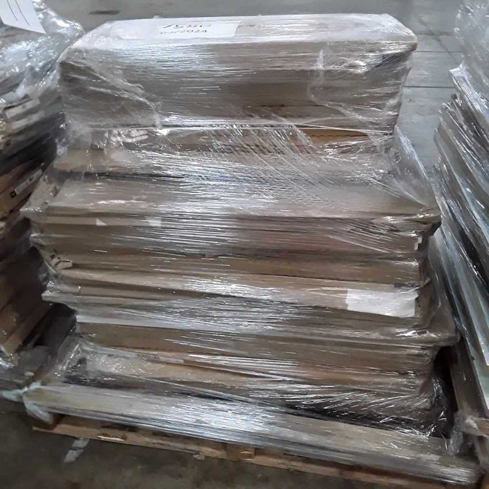 PALLET OF ASSORTED FLATPACK DRAWER DOORS & SHELVES 