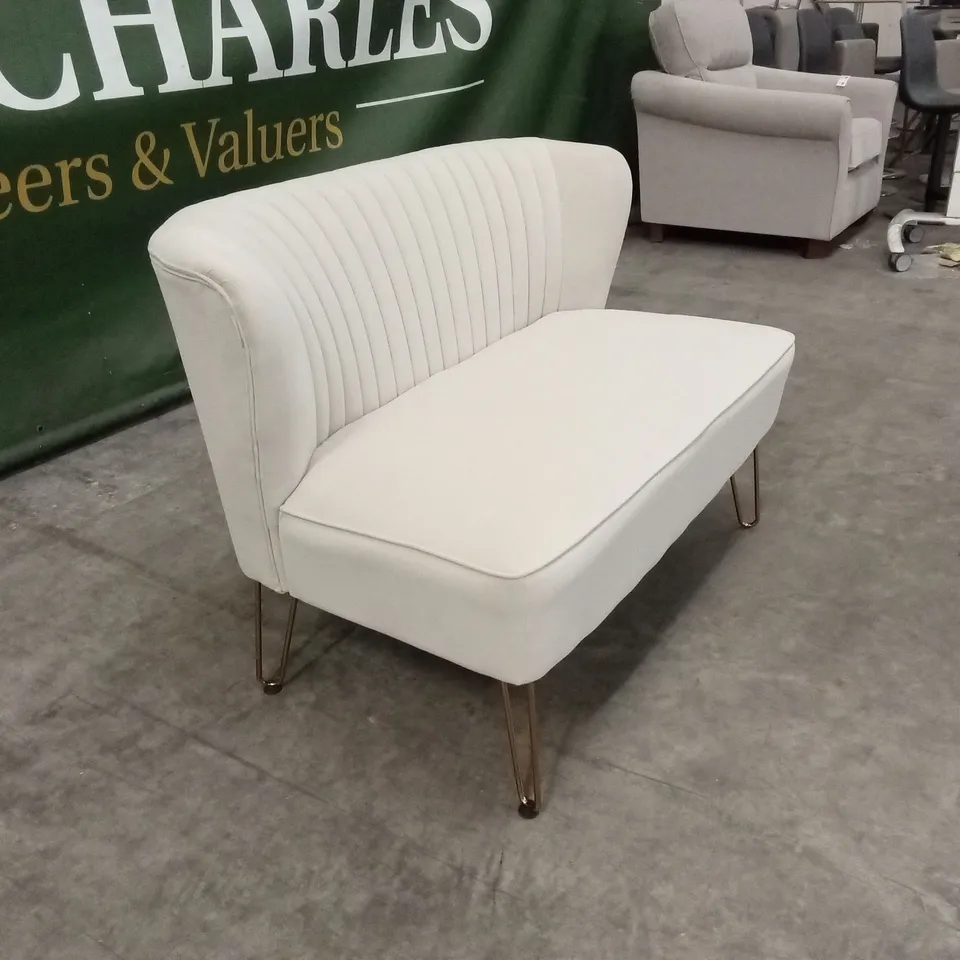 NOEMI 2 SEATER VELVET SOFA - IVORY