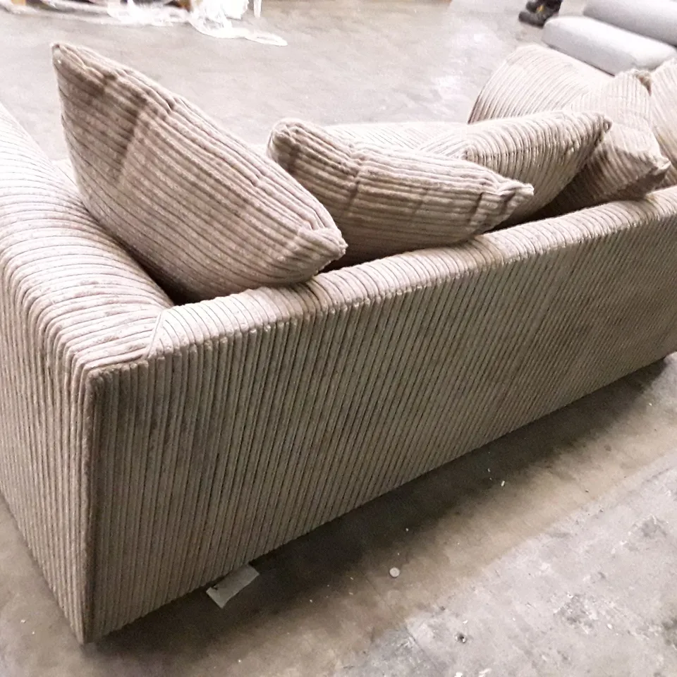 QUALITY DESIGNER 3 SEATER SOFA - BROWN CORDUROY FABRIC