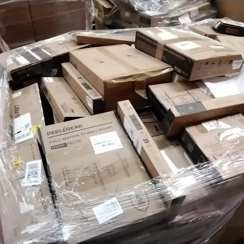 PALLET TO CONTAIN A LARGE QUANTITY TV AND MONITOR WALL/DESK MOUNTS AND BRACKETS // BRANDS AND SIZES VARY
