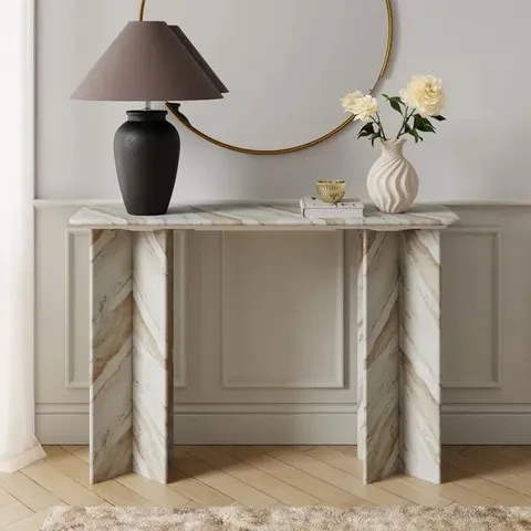 BOXED LANA MARBLE CONSOLE TABLE (2 BOX)