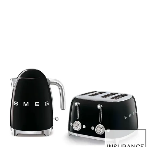 SMEG 50'S STYLE 4-SLICE TOASTER AND KETTLE - BLACK
