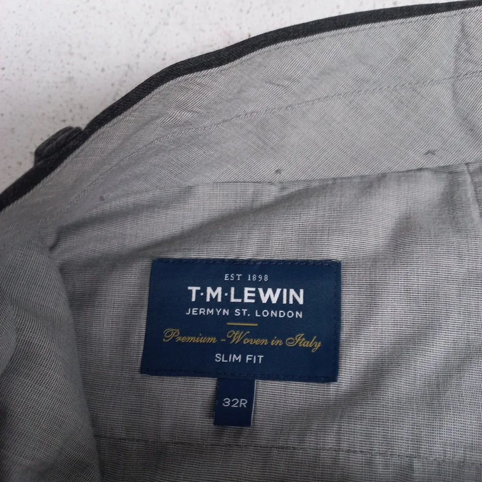 T.M. LEWIN SLIM FIT GREY TROUSERS – 32R