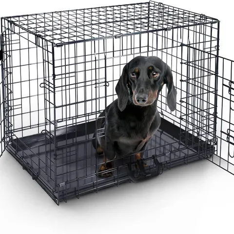 BOXED FURDREAMS FOLDABLE METAL DOG CAGE - 24 INCH - BLACK (1 BOX)