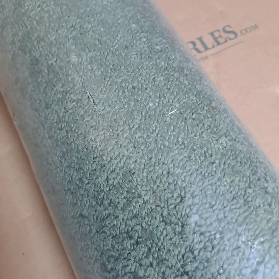 ROLLED WASHABLE SHAGGY RUG IN FOREST GREEN - 80X120CM