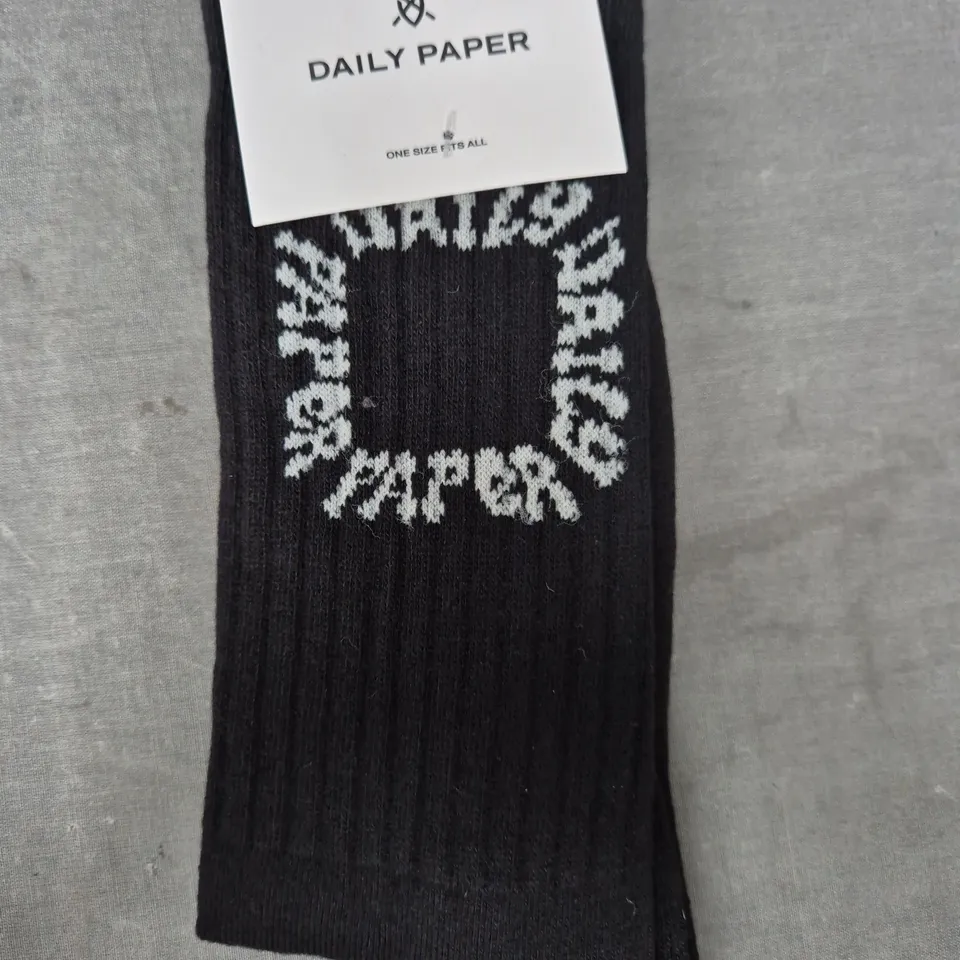 DAILY PAPER PAIR OF SOCKS IN BLACK - ONE SIZE