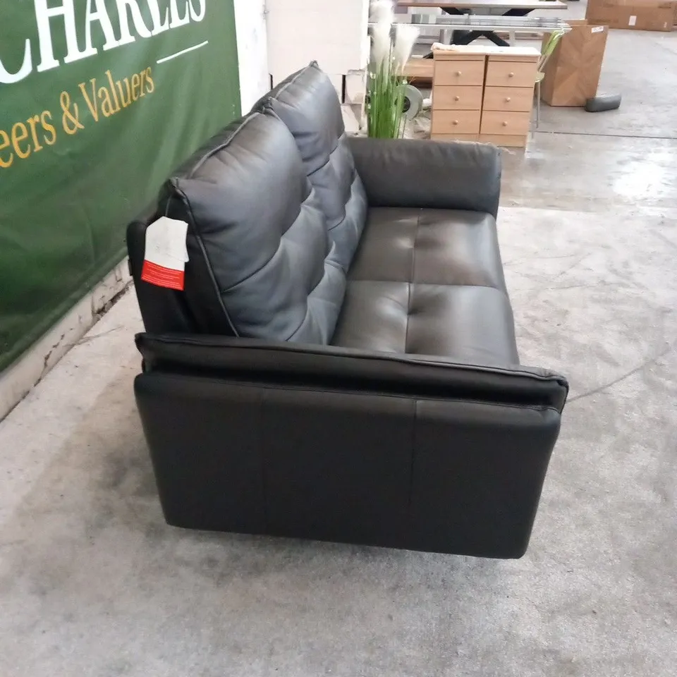 DESIGNER ITALIAN MADE BOLZANO BLACK LEATHER ELECTRIC RECLINING TWO SEATER SOFA