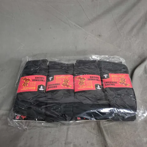 THERMAL SOCKS – BLACK, 4X3 PAIR, UK 6-11 