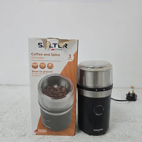 SALTER COFFEE & SPICE GRINDER, 200W, BLACK WITH STAINLESS LID (BOXED)