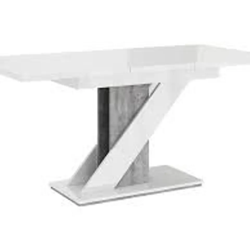 BOXED ALEJO EXTENDABLE PEDESTAL DINING TABLE - WHITE GLOSS