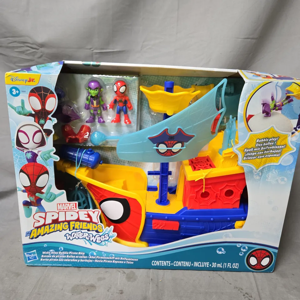 SPIDEY AND HIS AMAZING FRIENDS WATER-WEBS AHOY BUBBLE PIRATE SHIP PLAYSET