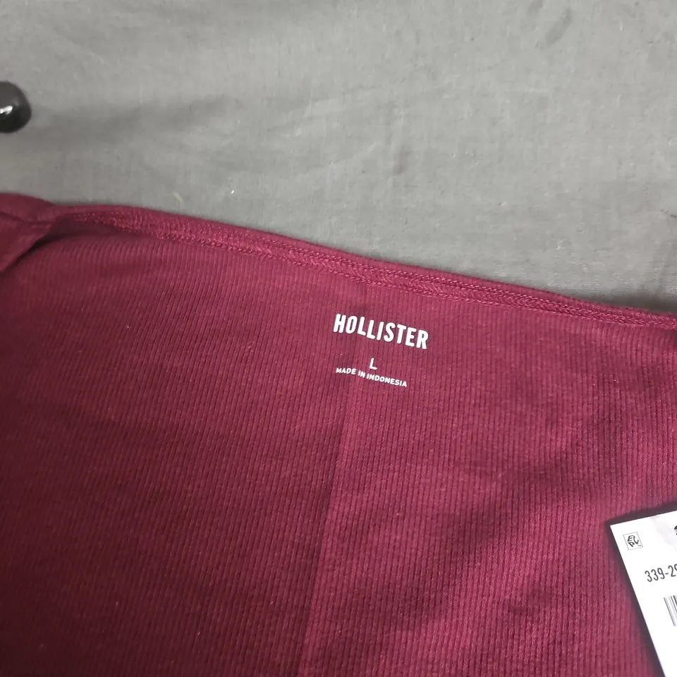 HOLLISTER WOMEN’S KNIT TOP – BURGUNDY, SIZE L