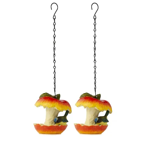 GARDEN REFLECTIONS SET OF 2 APPLE BIRD FEEDERS