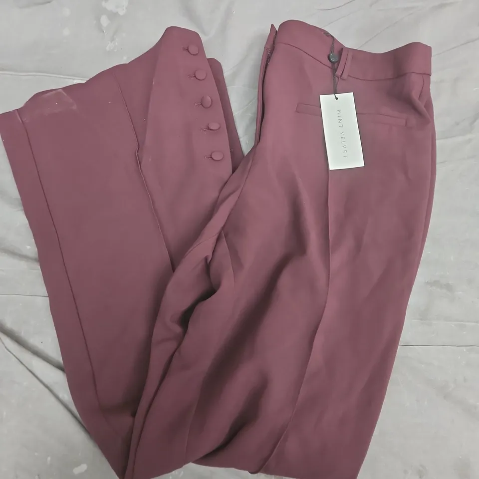 MINT VELVET BURGUNDY BOOTCUT TROUSERS - UK 16R