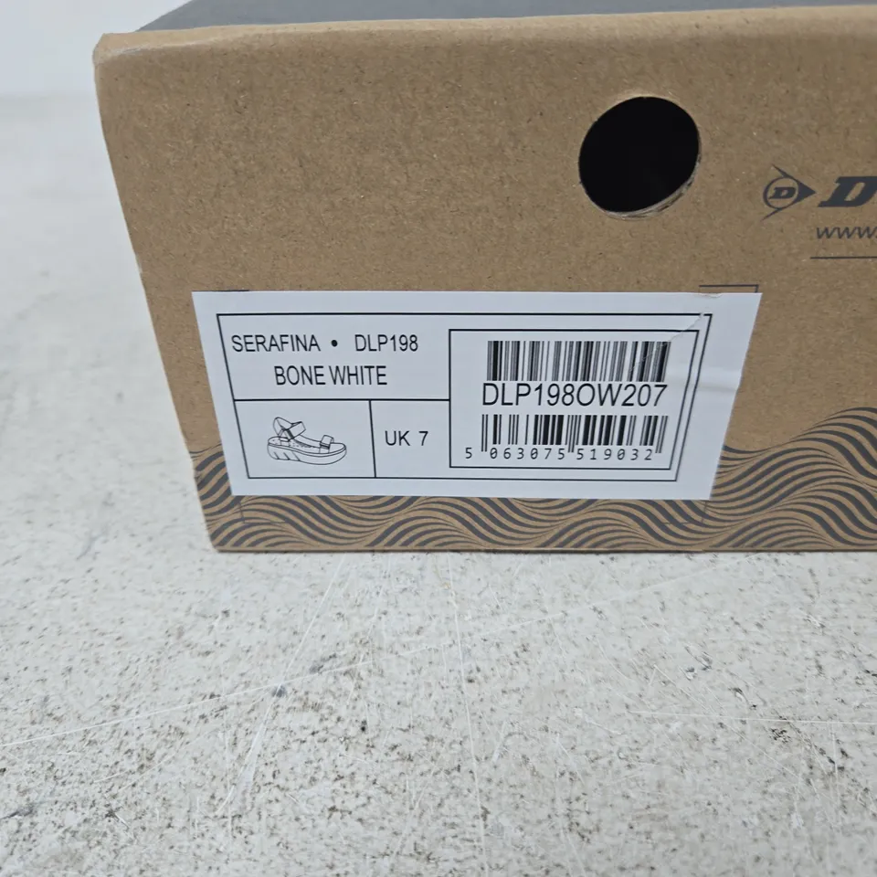 DUNLOP SERAFINA DLP198 BONE WHITE SANDALS – UK 7
