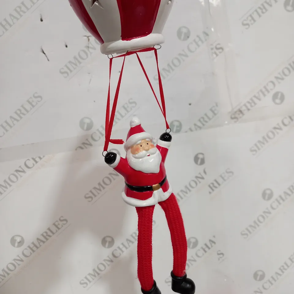 SANTAS EXPRESS SET OF PRELIT PARACHUTING SANTA DANGLY LEGS