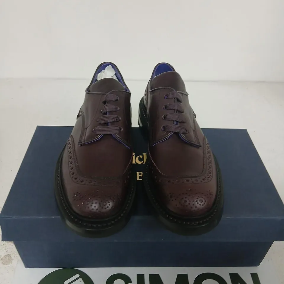 BURBERRY X TRICKER'S DERBY SHOES – AUBERGINE LEATHER, UK 5