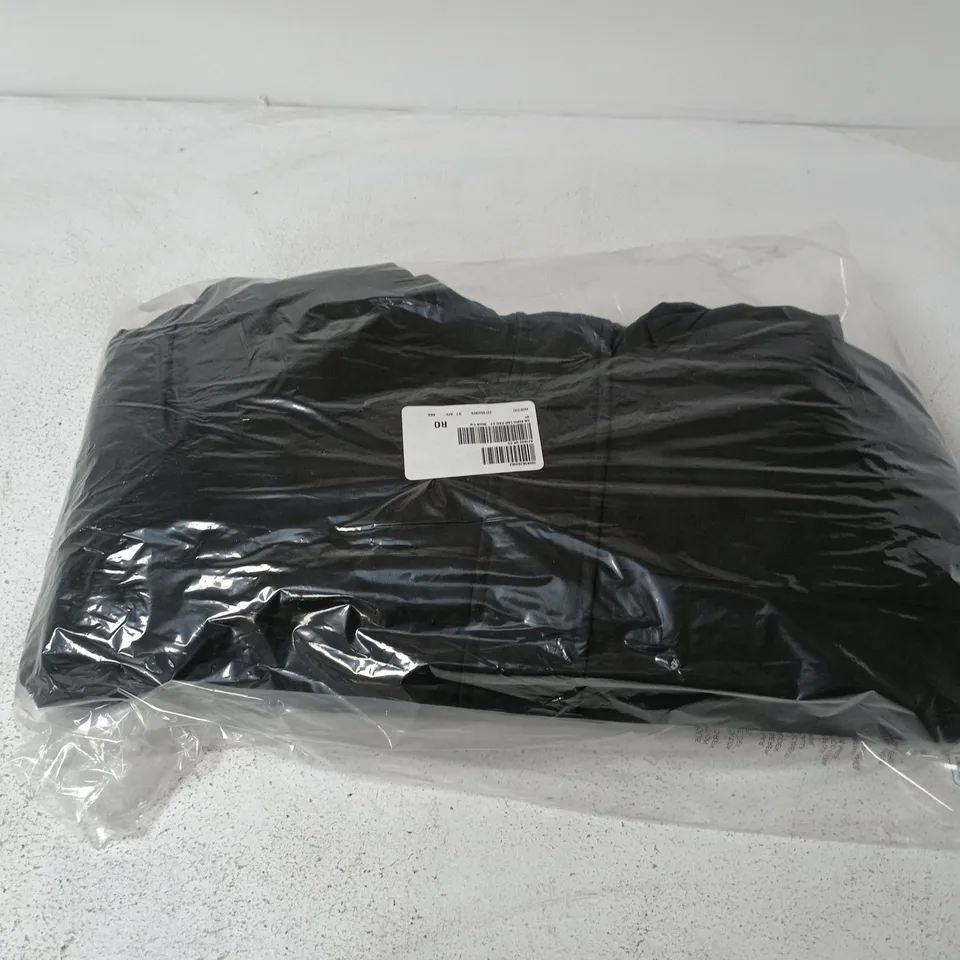 BAGGED CENTIGRADE BORG-LINED PADDED RAINCOAT IN BLACK - LARGE
