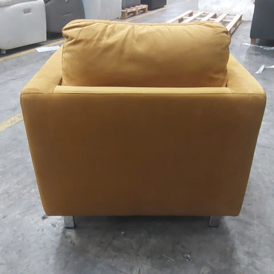 QUALITY DESIGNER LIMANA VELVET UPHOLSTERED ARMCHAIR