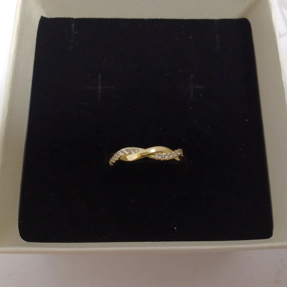 PAVOI GOLD EFFECT TWISTED LOOP RING WITH SPARKLE STONES